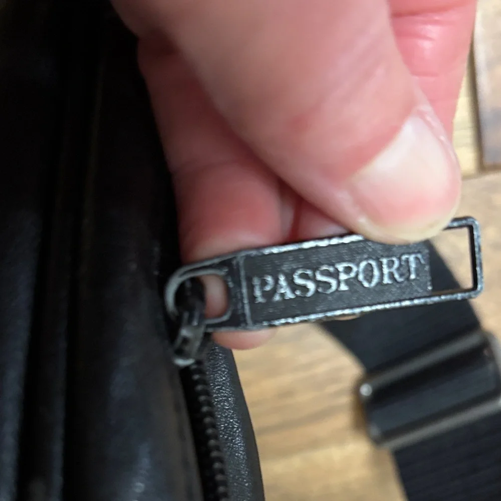 Passport Black Leather Briefcase